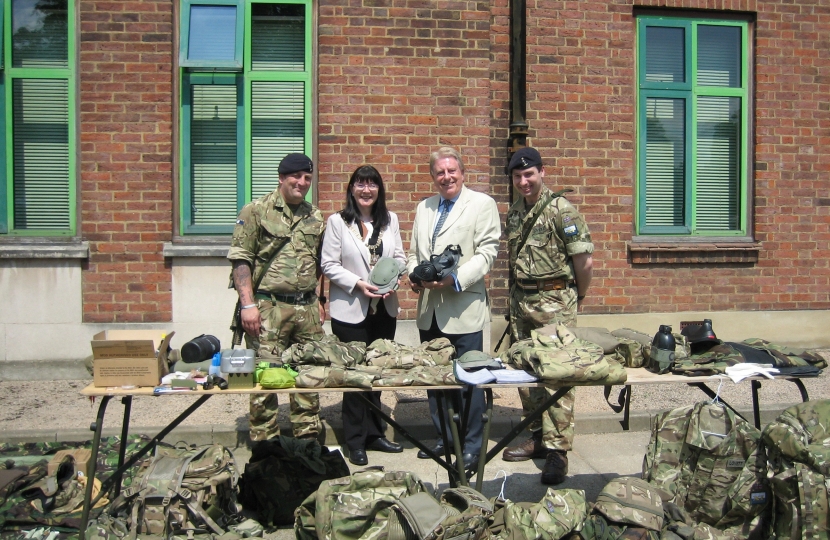 David Evennett MP and Cllr. Eileen Pallen with senior members of the Squadron.