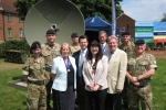 David Evennett MP, Cllr. Eileen Pallen and James Brokenshire MP with senior members of the Squadron.