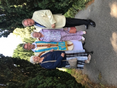 Pictured with Rev Crockford after the service are Rt Hon David Evennett MP, Mavis Fielder-White and Jean Bourn.